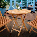 Table de bistro pliante d'extérieur en bois de teck de Californie Chic Teak, 91 cm (36 pouces).