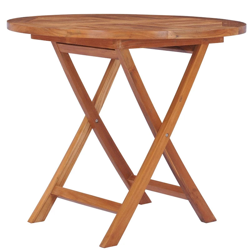 Table de bistro pliante d'extérieur en bois de teck de Californie Chic Teak, 91 cm (36 pouces).
