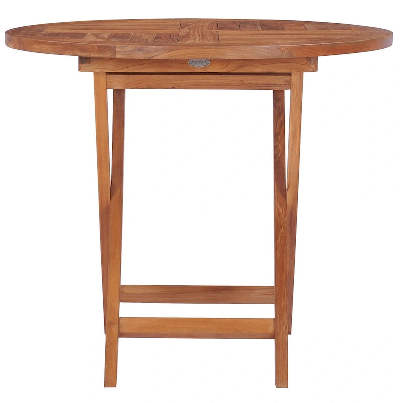 Table de bistro pliante d'extérieur en bois de teck de Californie Chic Teak, 91 cm (36 pouces).