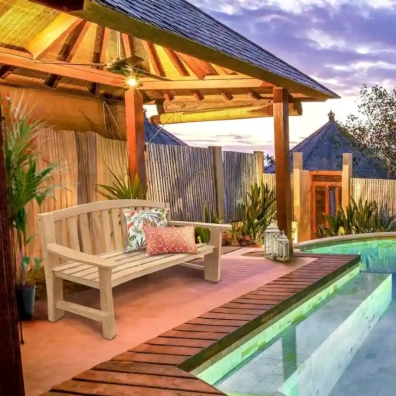 Seven Seas Teak San Jose Teak Wood Outdoor Patio Bench, 4 Foot