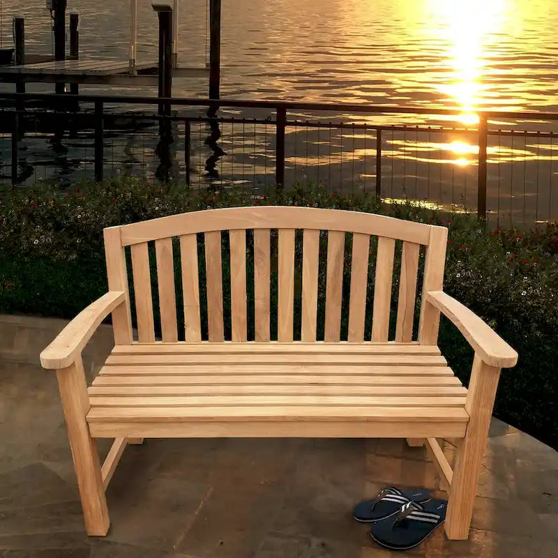Banc de terrasse extérieur en bois de teck Seven Seas Teak San Jose, 120 cm