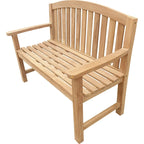 Banc de terrasse extérieur en bois de teck Seven Seas Teak San Jose, 120 cm