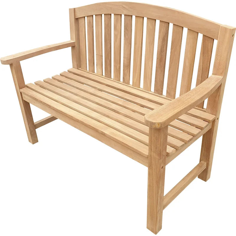 Banc de terrasse extérieur en bois de teck Seven Seas Teak San Jose, 120 cm