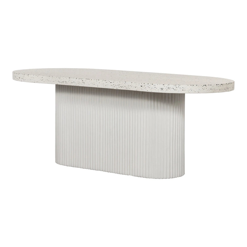 Table de salle à manger d'extérieur moderne Lisette d'Aurelle Home avec plateau en terrazzo