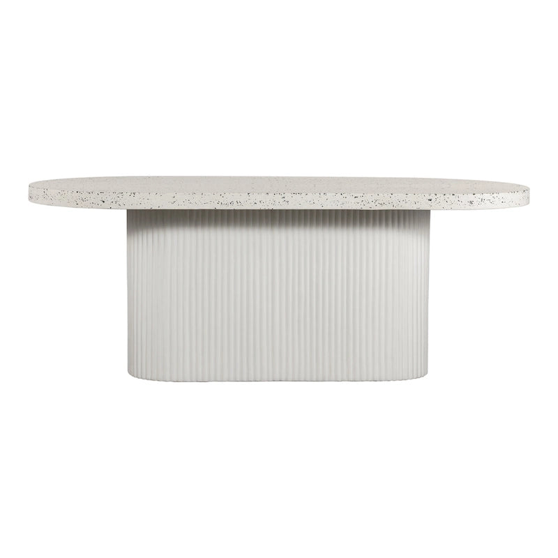 Table de salle à manger d'extérieur moderne Lisette d'Aurelle Home avec plateau en terrazzo