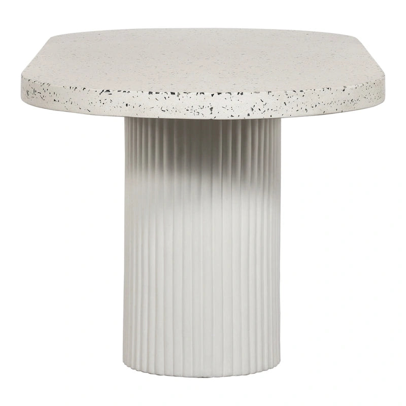 Table de salle à manger d'extérieur moderne Lisette d'Aurelle Home avec plateau en terrazzo