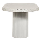 Table de salle à manger d'extérieur moderne Lisette d'Aurelle Home avec plateau en terrazzo