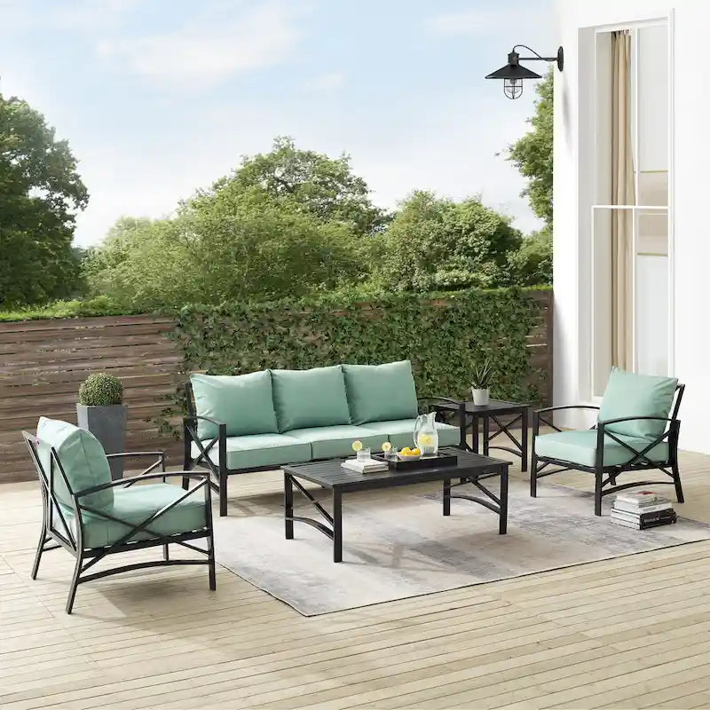 Crosley Kaplan 5Pc Outdoor Sofa Set - 147 W x 68.5 D x 32 H