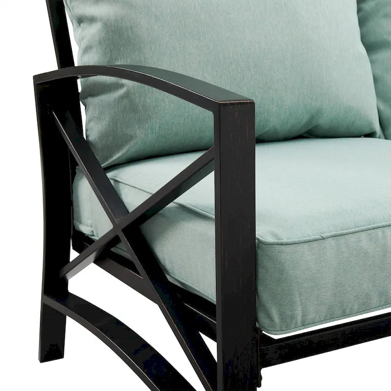 Ensemble de canapés d'extérieur 5 pièces Crosley Kaplan - 147 cm (L) x 68,5 cm (P) x 32 cm (H)