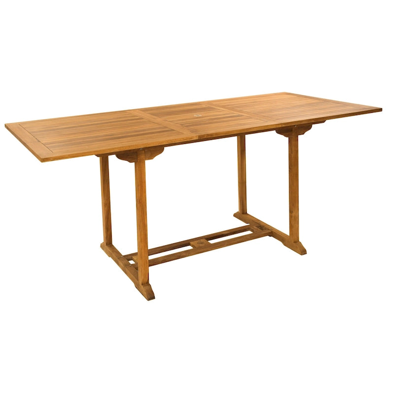 Table de bar d'extérieur extensible rectangulaire en bois de teck Chic Teak Elzas, 71 à 95 pouces (table seule)