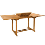 Table de bar d'extérieur extensible rectangulaire en bois de teck Chic Teak Elzas, 71 à 95 pouces (table seule)