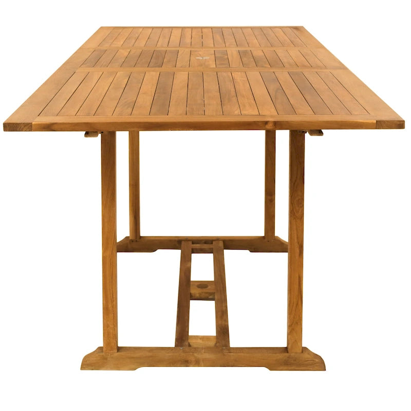 Table de bar d'extérieur extensible rectangulaire en bois de teck Chic Teak Elzas, 71 à 95 pouces (table seule)