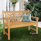 Banc de terrasse extérieur Seven Seas Teak Saint Thomas en bois de teck, 120 cm