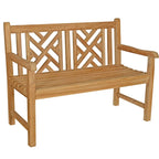 Banc de terrasse extérieur Seven Seas Teak Saint Thomas en bois de teck, 120 cm