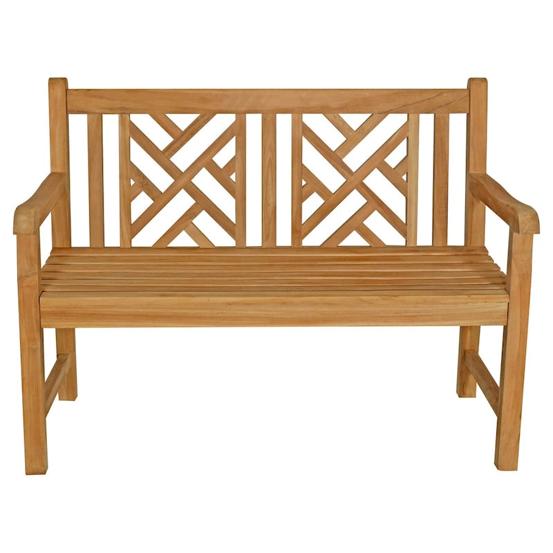 Banc de terrasse extérieur Seven Seas Teak Saint Thomas en bois de teck, 120 cm