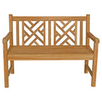 Banc de terrasse extérieur Seven Seas Teak Saint Thomas en bois de teck, 120 cm