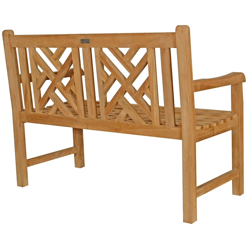 Banc de terrasse extérieur Seven Seas Teak Saint Thomas en bois de teck, 120 cm
