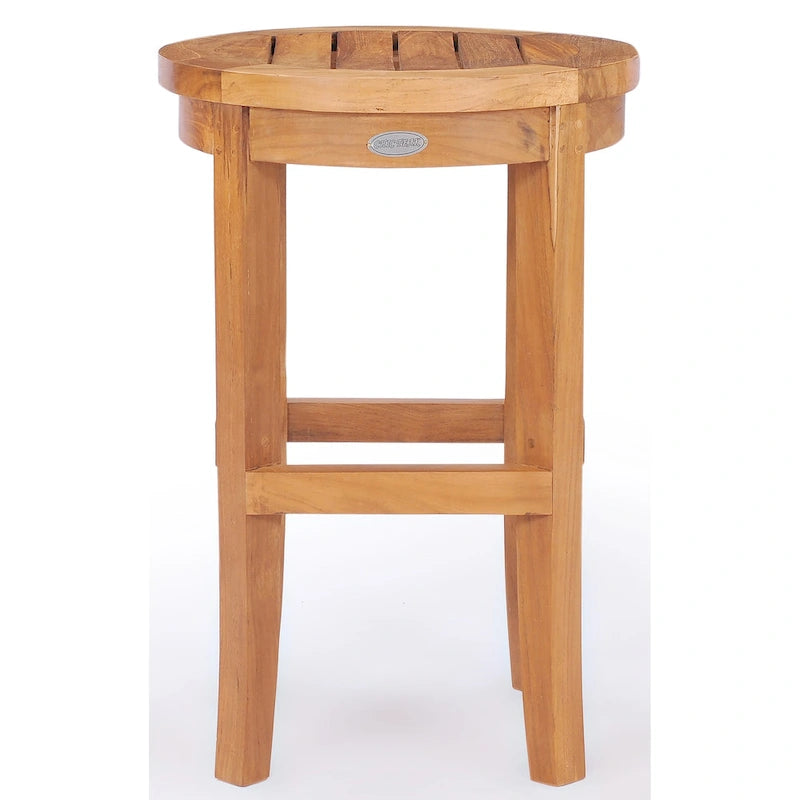 Tabouret de bar rond Chic Teak Santiago pour intérieur/extérieur, 61 cm (24 pouces)