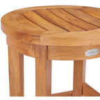Tabouret de bar rond Chic Teak Santiago pour intérieur/extérieur, 61 cm (24 pouces)