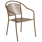 Ensemble table de patio ronde en acier de 3 pièces (35 pouces) avec chaises à dossier rond