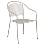 Ensemble table de patio ronde en acier de 3 pièces (35 pouces) avec chaises à dossier rond