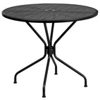 Ensemble table de patio ronde en acier de 3 pièces (35 pouces) avec chaises à dossier rond