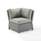 Fauteuil d'angle sectionnel en osier d'extérieur Bradenton