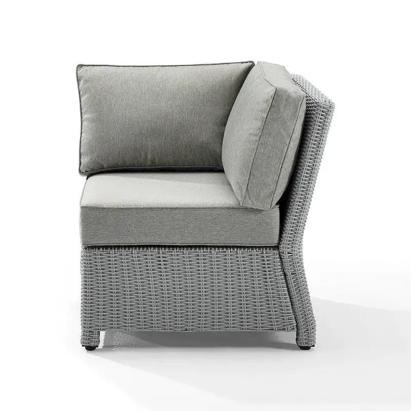 Fauteuil d'angle sectionnel en osier d'extérieur Bradenton