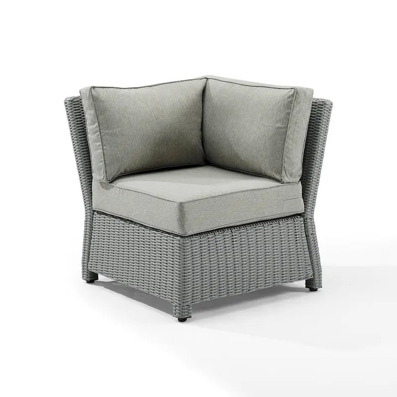 Fauteuil d'angle sectionnel en osier d'extérieur Bradenton