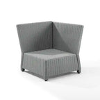 Fauteuil d'angle sectionnel en osier d'extérieur Bradenton