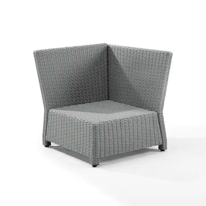 Fauteuil d'angle sectionnel en osier d'extérieur Bradenton