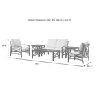 Ensemble de mobilier de jardin Crosley Kaplan 6 pièces, canapé deux places - 164 cm (L) x 65,5 cm (P) x 36,5 cm (H)