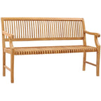 Banc de jardin et terrasse en bois de teck Chic Teak Castle avec accoudoirs, 1,5 m