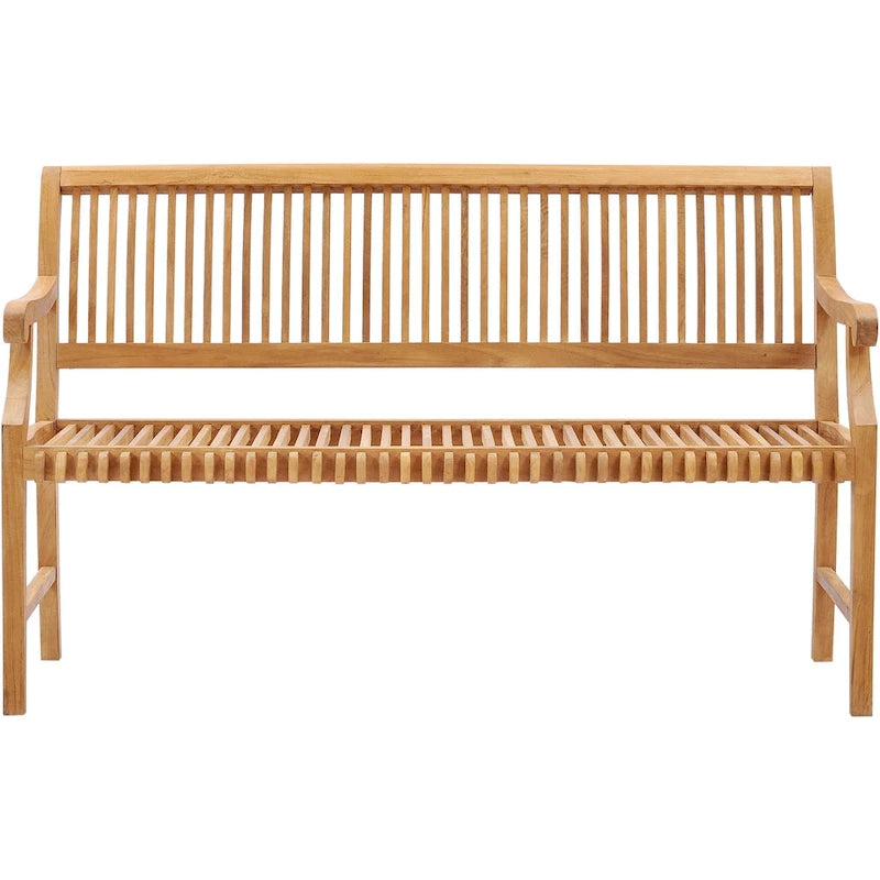 Banc de jardin et terrasse en bois de teck Chic Teak Castle avec accoudoirs, 1,5 m