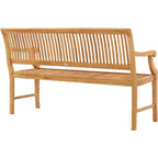 Banc de jardin et terrasse en bois de teck Chic Teak Castle avec accoudoirs, 1,5 m