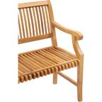 Banc de jardin et terrasse en bois de teck Chic Teak Castle avec accoudoirs, 1,5 m
