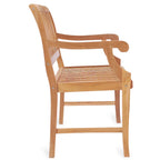Banc de jardin et terrasse en bois de teck Chic Teak Castle avec accoudoirs, 1,5 m