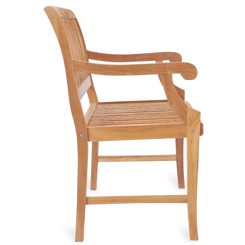 Banc de jardin et terrasse en bois de teck Chic Teak Castle avec accoudoirs, 1,5 m