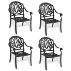 Stacking Patio Dining Armchair with Cushion In Random Colors (Set of 4)