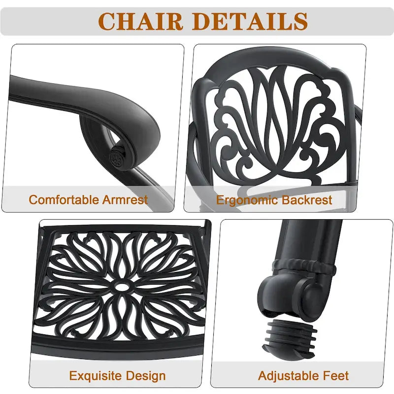 Fauteuil de salle à manger empilable pour patio avec coussin de couleurs aléatoires (ensemble de 4)