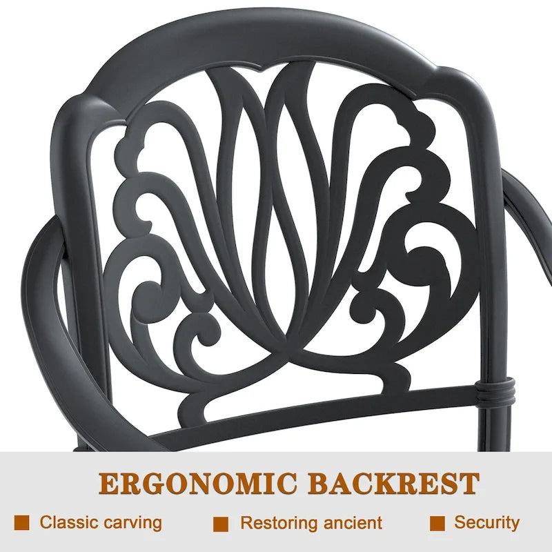 Fauteuil de salle à manger empilable pour patio avec coussin de couleurs aléatoires (ensemble de 4)