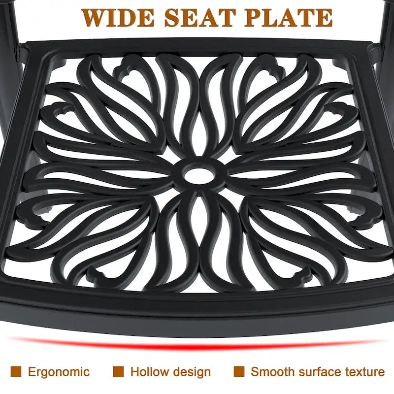 Fauteuil de salle à manger empilable pour patio avec coussin de couleurs aléatoires (ensemble de 4)