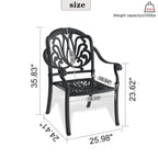 Fauteuil de salle à manger empilable pour patio avec coussin de couleurs aléatoires (ensemble de 4)