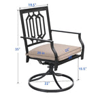 Ensemble de salle à manger d'extérieur MAISON ARTS 6 pièces comprenant 1 table rectangulaire couleur teck, 2 chaises pivotantes, 2 chaises empilables et 1 banc.