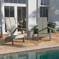 Chaises Adirondack modernes à double dossier à lattes, lot de 2