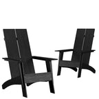 Chaises Adirondack modernes à double dossier à lattes, lot de 2