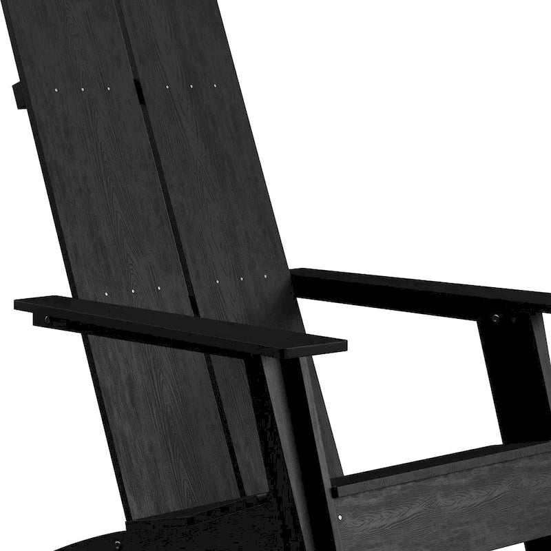 Chaises Adirondack modernes à double dossier à lattes, lot de 2