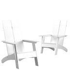 Chaises Adirondack modernes à double dossier à lattes, lot de 2