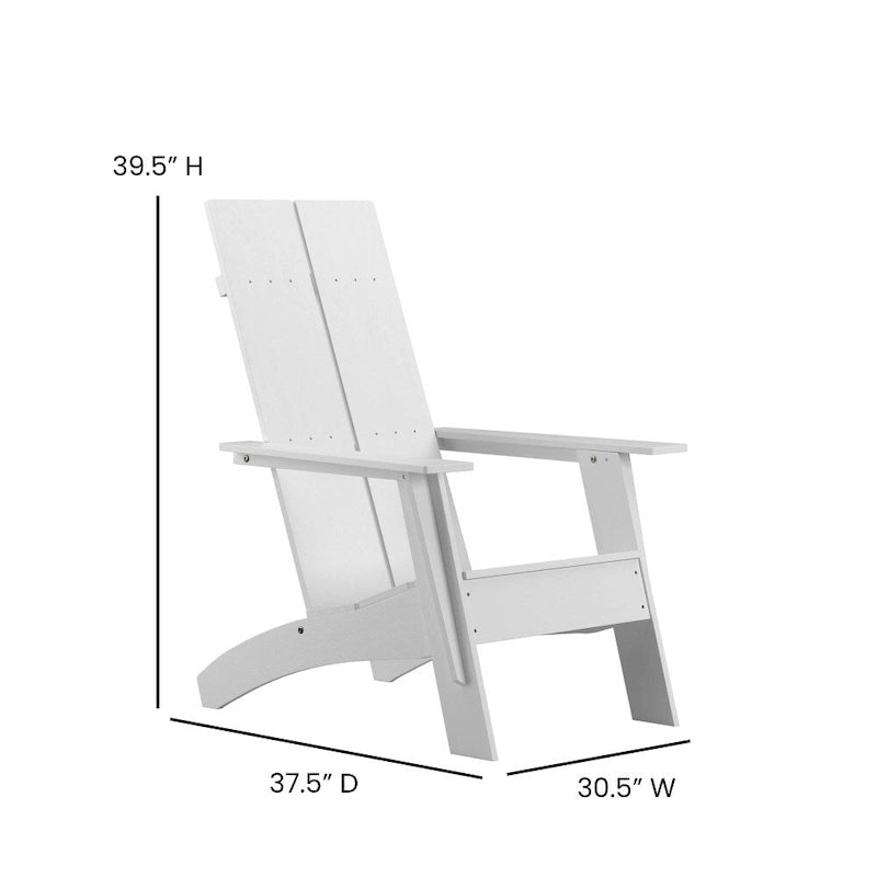 Chaises Adirondack modernes à double dossier à lattes, lot de 2