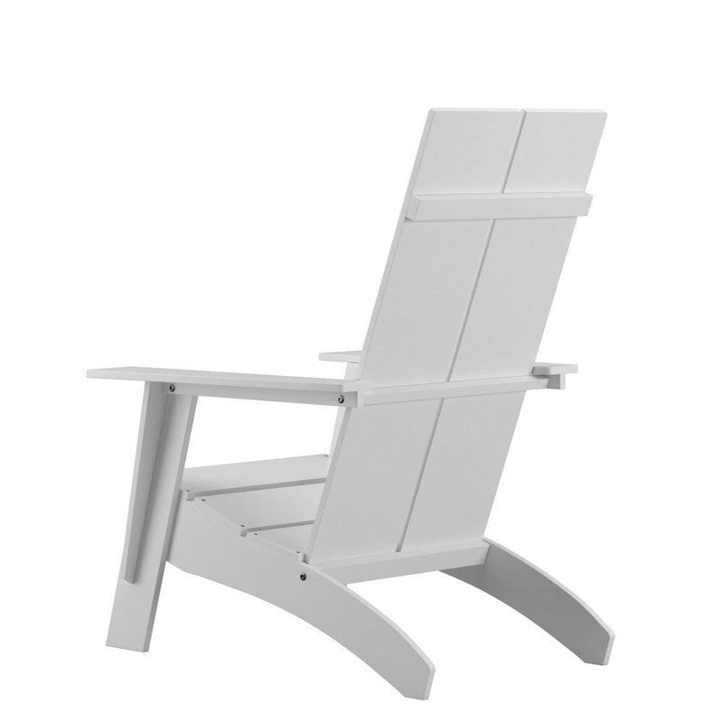 Chaises Adirondack modernes à double dossier à lattes, lot de 2